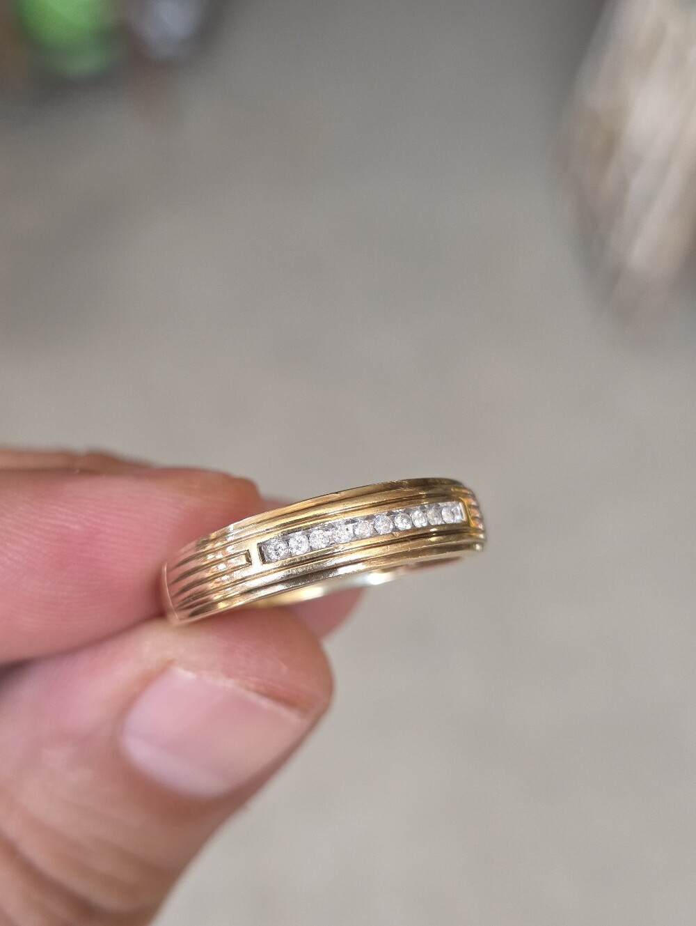 Vintage Authentic 10k Gold Diamond Band